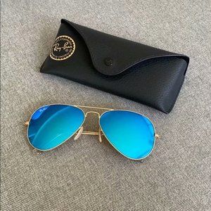 Ray-Ban 3025 Blue Aviator Sunglasses 58mm